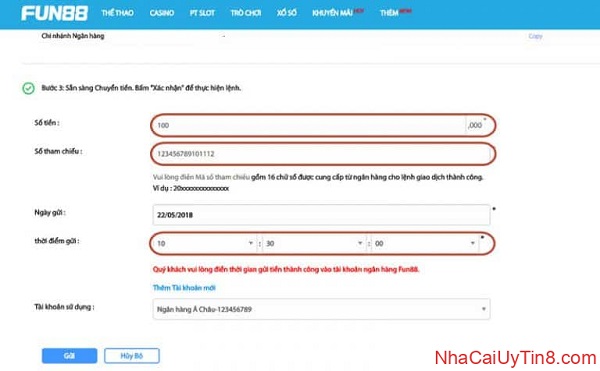 Cách nạp tiền Fun88 nhanh chóng