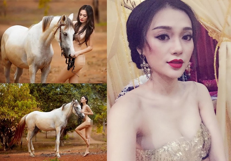 Người mẫu Cao Tuyi Lin khỏa thân hoàn toàn.