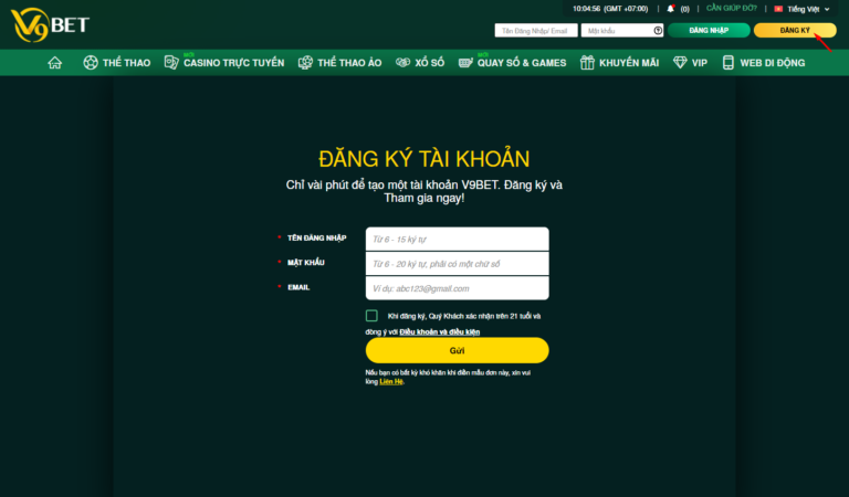 cung cấp thông tin đăng ký v9bet