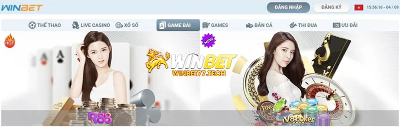 trò chơi game bài tại Win888